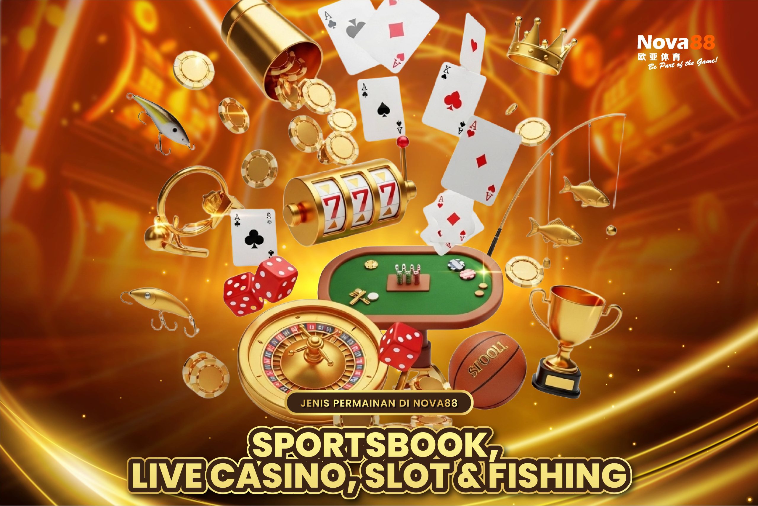 Jenis Permainan di Nova88 — Sportsbook, Live Casino, Slot & Fishing